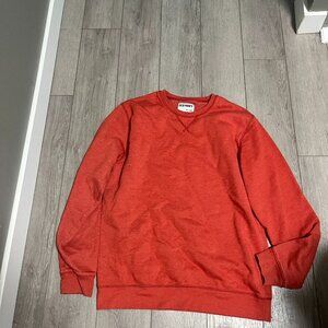 Old Navy Mens Crew Neck Coral Red/Orange Long Sleeve Sweater L Size Large